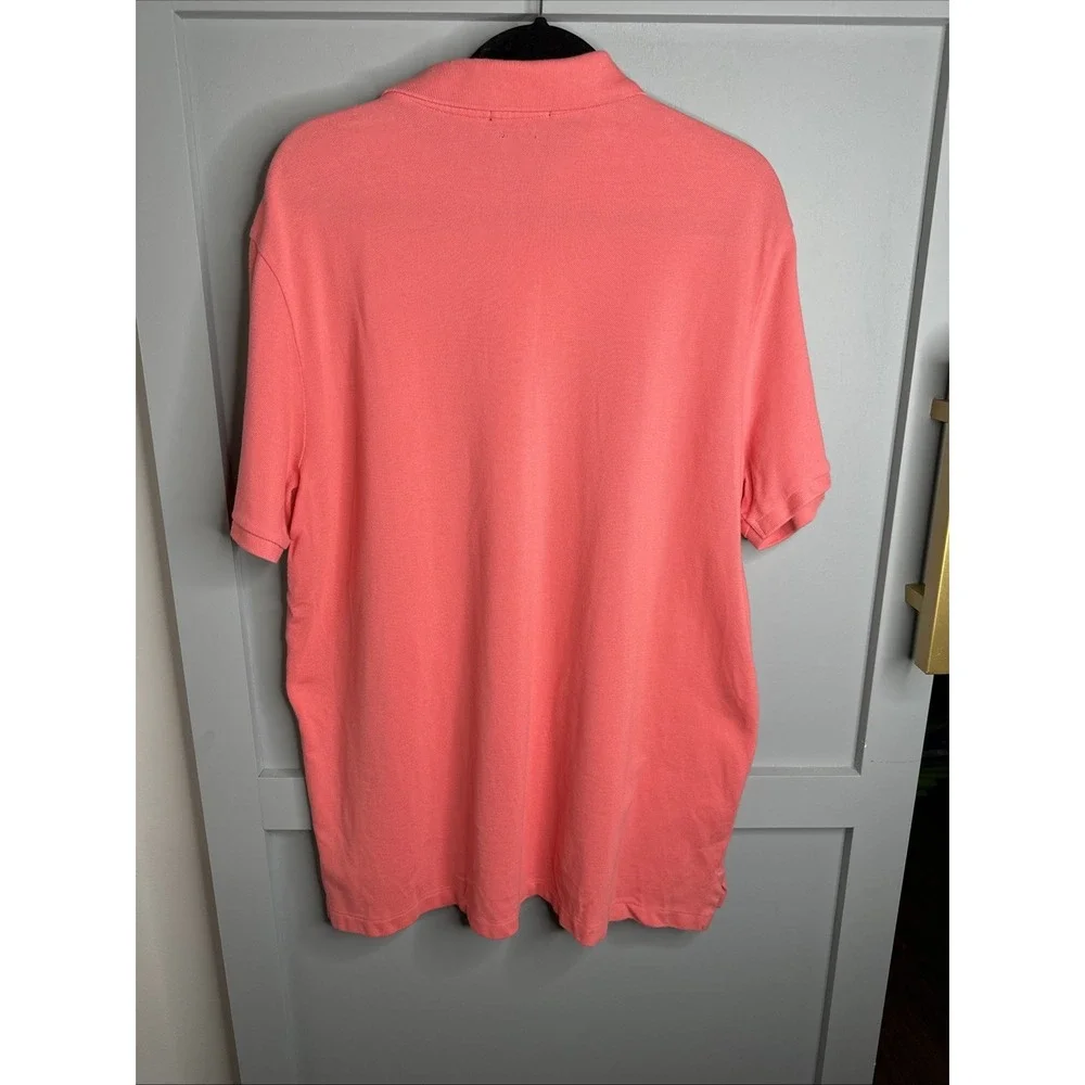 Polo Ralph Lauren Mens Custom Slim Fit Big Pony Mesh Polo Shirt,Amalfi Red,‎ XL